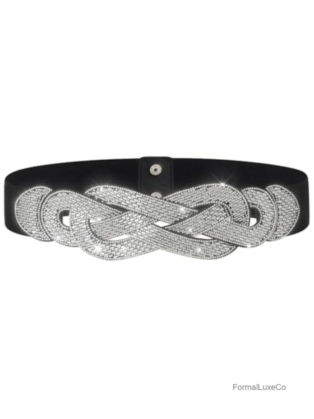 Wide Stretch Rhinestone Sequin Disco Belt for Dressy Outfits